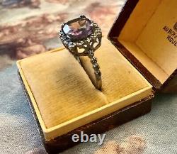 Amethyst Size Cushion Silver Massif, Beautiful Old Ring