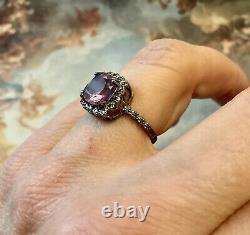 Amethyst Size Cushion Silver Massif, Beautiful Old Ring