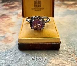 Amethyst Size Cushion Silver Massif, Beautiful Old Ring