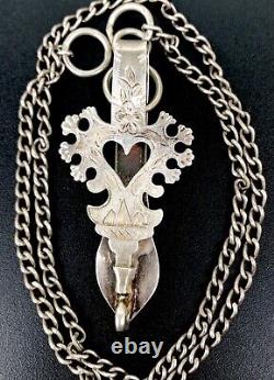 Ancien Crochet De Chatelaine En Argent Massivee Xix/antique Silver