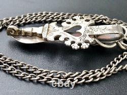 Ancien Crochet De Chatelaine En Argent Massivee Xix/antique Silver