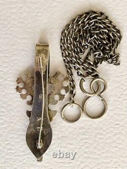 Ancien Crochet De Chatelaine En Argent Massivee Xix/antique Silver