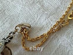 Ancien Pendentif Louis XVI Or 18k Argent Massif Quartz Fumé XIX Chain Necklace