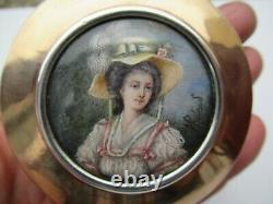 Ancien Tabatiere Silver Massif Miniature Cartoon Popular Art Antique Snuff Box