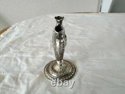 Ancien Vase Tulipier Or Rose Argent Massif Hanau Angelots Putti Sterling 19th