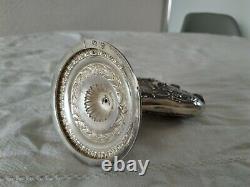 Ancien Vase Tulipier Or Rose Argent Massif Hanau Angelots Putti Sterling 19th