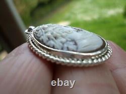 Ancien-coquille-women's Profile-pendant- Silver Massive 925-poland