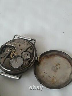 Ancienne Omega Military Watch Ww1 Solid Silver Waltham Military Watch
