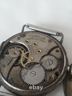 Ancienne Omega Military Watch Ww1 Solid Silver Waltham Military Watch