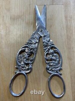 Ancienne Pair Of Raisin Vessels Massif Raisins Pan And A Putti Silver