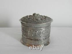 Ancienne Superbe China Tea Box North West Xinjiang In Argent Massif Xixe