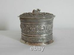 Ancienne Superbe China Tea Box North West Xinjiang In Argent Massif Xixe