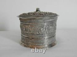 Ancienne Superbe China Tea Box North West Xinjiang In Argent Massif Xixe