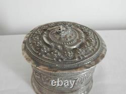 Ancienne Superbe China Tea Box North West Xinjiang In Argent Massif Xixe
