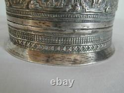 Ancienne Superbe China Tea Box North West Xinjiang In Argent Massif Xixe