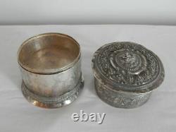 Ancienne Superbe China Tea Box North West Xinjiang In Argent Massif Xixe