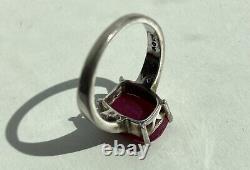 Ancienne bague, woman, solid silver and semi-precious red stone to identify