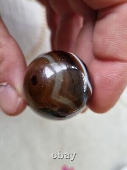 Ancient Agate Seal Stamp in Solid Silver Gilt 19th Century
