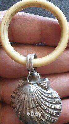 Ancient And Rare Baby Shock Shell Shape Silver Massif