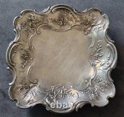 Ancient And Rare Pretty Plate Empty Pocket Art Nouveau Art Deco Silver Massif