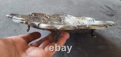 Ancient And Rare Pretty Plate Empty Pocket Art Nouveau Art Deco Silver Massif