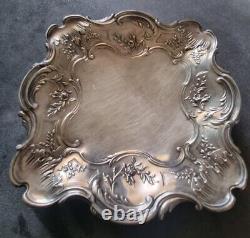 Ancient And Rare Pretty Plate Empty Pocket Art Nouveau Art Deco Silver Massif