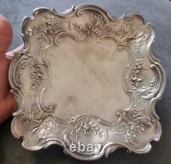 Ancient And Rare Pretty Plate Empty Pocket Art Nouveau Art Deco Silver Massif