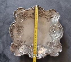 Ancient And Rare Pretty Plate Empty Pocket Art Nouveau Art Deco Silver Massif