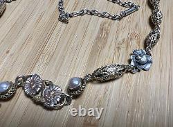 Ancient Art Nouveau Necklace Silver Massif 1900 Rare