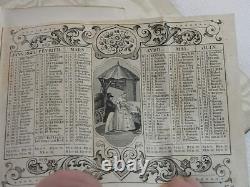 Ancient Ball Book Message Vermeil Gold Silver Massif XIX Calendar 1849