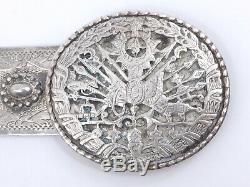 Ancient Belt In Sterling Silver Empire Ottoman Xixeme Coat Of Arms