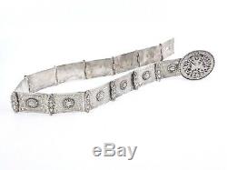 Ancient Belt In Sterling Silver Empire Ottoman Xixeme Coat Of Arms