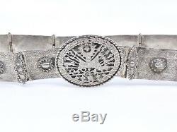 Ancient Belt In Sterling Silver Empire Ottoman Xixeme Coat Of Arms