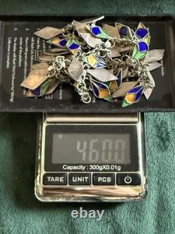 Ancient Berber Necklace Solid Silver and Enamel Kabyle Silver Necklace Hallmarks