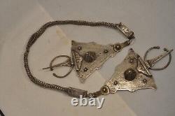 Ancient Berber Silver Ethnic Brooch Set