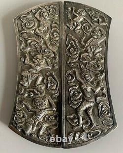 Ancient Burmese Silver Chinese Indian Buckle Belt