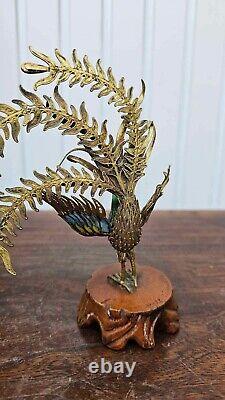 Ancient Chinese Phoenix in Gilded Sterling Silver and Cloisonné