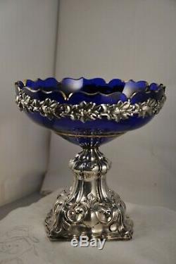 Ancient Crystal Cup Sterling Silver XIX Antique Solid Silver Bowl