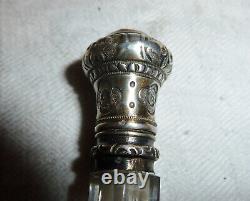 Ancient Crystal and Solid Silver Salt Flask from the Louis Philippe Era
