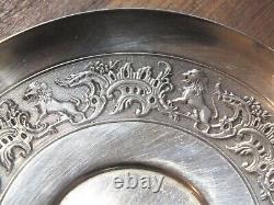 Ancient Cup In Solid Silver Chiseled Lions 19th By Ravinet D'enfert