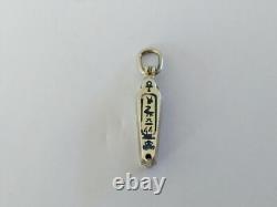 Ancient Egyptian Solid Silver Enamelled Sarcophagus Pendant Opening with Mummy