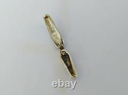Ancient Egyptian Solid Silver Enamelled Sarcophagus Pendant Opening with Mummy