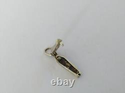Ancient Egyptian Solid Silver Enamelled Sarcophagus Pendant Opening with Mummy