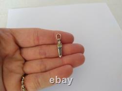 Ancient Egyptian Solid Silver Enamelled Sarcophagus Pendant Opening with Mummy