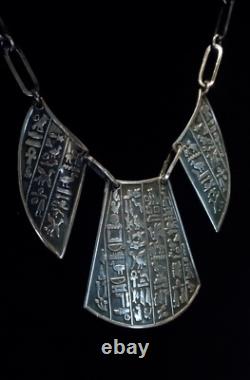 Ancient Egyptian Style Solid Silver Necklace