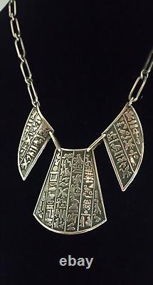 Ancient Egyptian Style Solid Silver Necklace