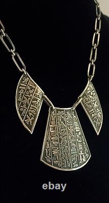 Ancient Egyptian Style Solid Silver Necklace