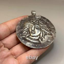 Ancient Greek-Roman king pendant amulet in solid silver