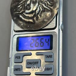 Ancient Greek-Roman king pendant amulet in solid silver
