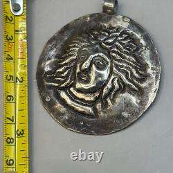 Ancient Greek-Roman king pendant amulet in solid silver